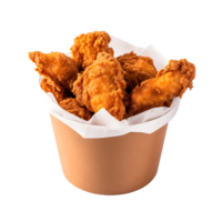 ai généré frit poulet dans papier seau sur transparent Contexte png image