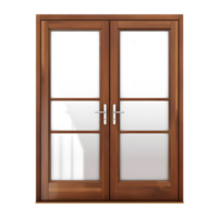 AI generated panoramic wooden door on transparent background PNG image