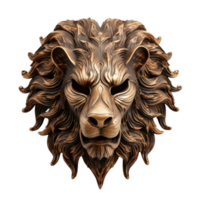 ai gegenereerd leeuw hoofd masker Aan transparant achtergrond PNG beeld