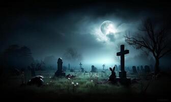 AI generated Eerie Easter Spooky Haunted Scenes for Your Holiday photo