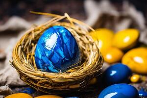 AI generated Dynamic Easter Paintings Abstract Expressionist Easter Egg photo
