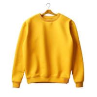 AI generated yellow sweatshirt on transparent background PNG image