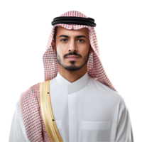 ai generiert Porträt von arabisch Geschäftsmann auf transparent Hintergrund png Bild