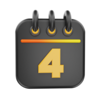 3d rendering calender icon object png