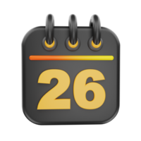 3d Renderização calendário ícone objeto png