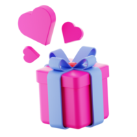 3d renderen Valentijn geschenk liefde icoon voorwerp png