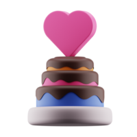 3d le rendu Valentin gâteau icône objet png