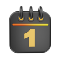 3d rendering calender icon object png