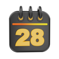 3d rendering calender icon object png