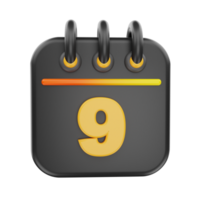 3d rendering calender icon object png
