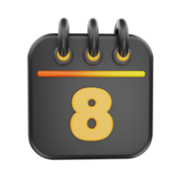 3d rendering calender icon object png