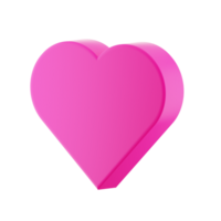 3D Rendering Valentine Heart Icon Object png