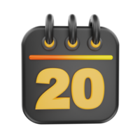 3d renderen kalender icoon voorwerp png