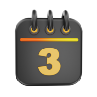 3d rendering calender icon object png