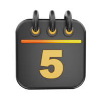 3d rendering calender icon object png