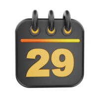 3d Renderização calendário ícone objeto png