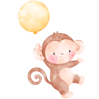 Baby Monkey, cute monkey, watercolor monkey png