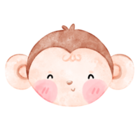 bebé mono, linda mono, acuarela mono png