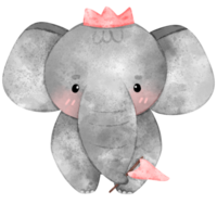 schattig baby olifant, waterverf stijl, dier, olifant png