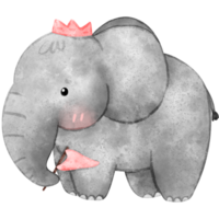 Cute baby elephant, watercolor style, animal, elephant png