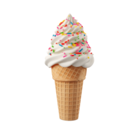 AI generated Collection of Visually Appealing Ice cream Cones with Sprinkles Isolated png