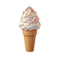 ai gerado coleção do visualmente atraente gelo creme cones com granulados isolado png