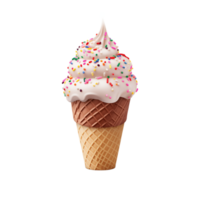 AI generated Collection of Visually Appealing Ice cream Cones with Sprinkles Isolated png