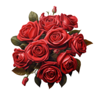 AI generated Collection of Red Roses Bouquets Isolated png