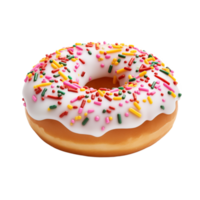 AI generated Collection of Visually Appealing White Sprinkled Donuts Isolated png