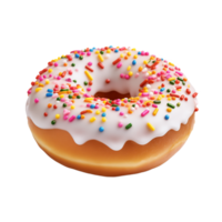 AI generated Collection of Visually Appealing White Sprinkled Donuts Isolated png