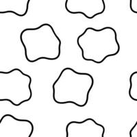 Simple seamless doodle black pattern with abstract geometric shapes. Hand drawn seamless background vector