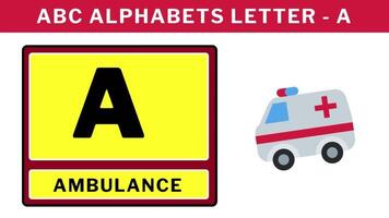 abc alphabet cartoon animation. Good for education movies presentation learning alphabet video