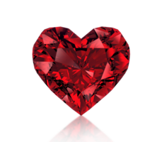 Red heart shaped diamond, transparent background png