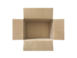 Open Empty Cardboard Box, transparent background png