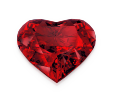 Red heart shaped diamond, transparent background png