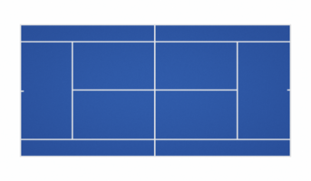 Top view. of tennis ground court, transparent background png