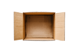 AI generated Open empty cardboard box isolated png