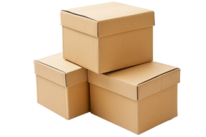 ai generato pila di cartone scatole isolato png