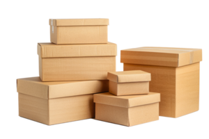 AI generated Stack of Cardboard Boxes Isolated png