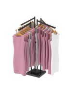 un estante de rosado vestidos en perchas png