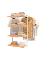 a rack with clothes on it and a white shirt png