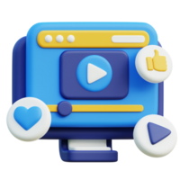 vidéo commercialisation 3d icône conception pour affiche, bannière png
