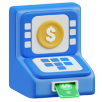 Geldautomaat terugtrekken 3d icoon ontwerp voor poster banier png