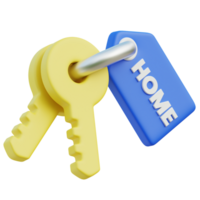 Key 3D icon design for poster banner png