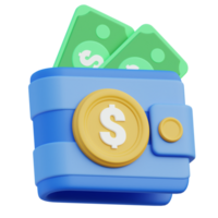 Wallet 3D icon design for poster banner png