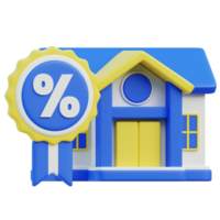 Property Discount 3D icon design for poster banner png