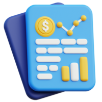 financial report 3D icon design for poster, banner png