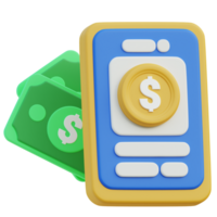 Mobile Banking 3D icon design for poster banner png