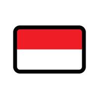 Indonesia flag button on the white background. Vector illustration. Illustration of simple icon in flat style. Element graphic design template with the theme of nationalism