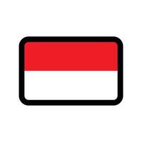 Indonesia flag button on the white background. Vector illustration. Illustration of simple icon in flat style. Element graphic design template with the theme of nationalism